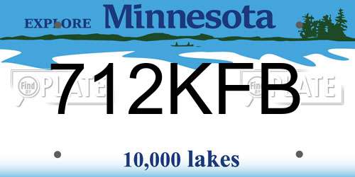 712KFB Minnesota License Plate