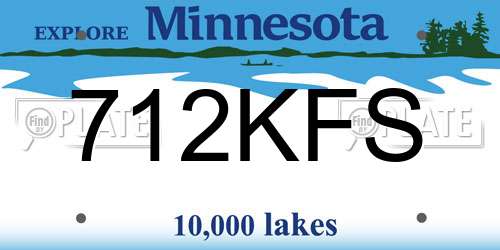 712KFS Minnesota License Plate