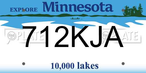 712KJA Minnesota License Plate