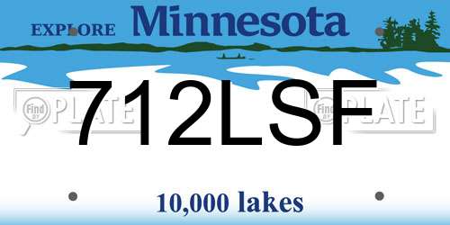 712LSF Minnesota License Plate