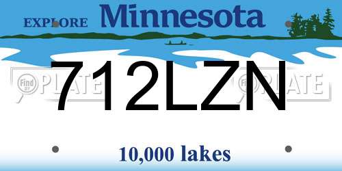 712LZN Minnesota License Plate