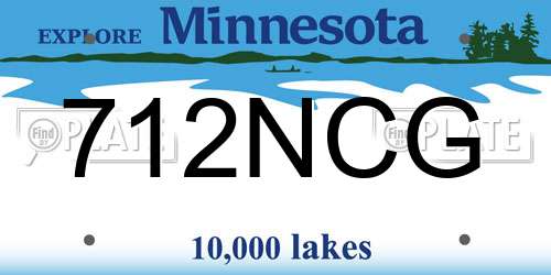 712NCG Minnesota License Plate