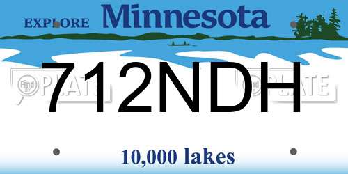 712NDH Minnesota License Plate