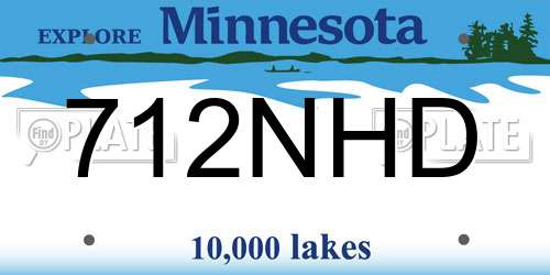 712NHD Minnesota License Plate