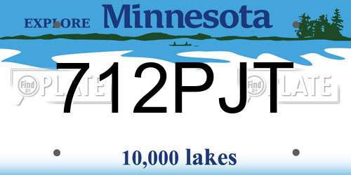 712PJT Minnesota License Plate