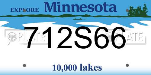 712S66 Minnesota License Plate