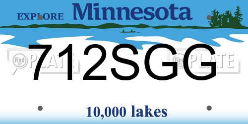 712SGG Minnesota License Plate