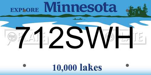 712SWH Minnesota License Plate