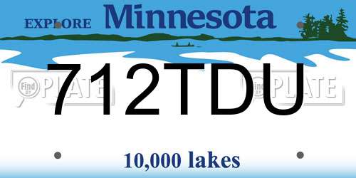 712TDU Minnesota License Plate