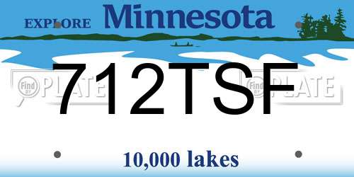 712TSF Minnesota License Plate