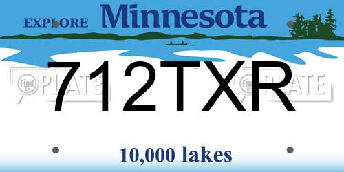 712TXR Minnesota License Plate