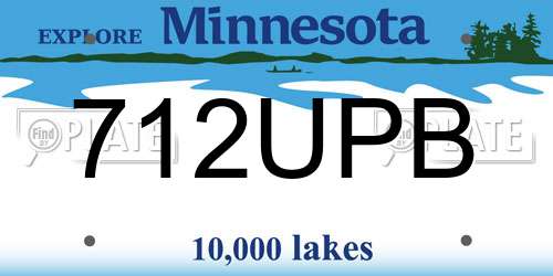 712UPB Minnesota License Plate