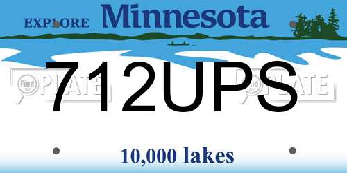 712UPS Minnesota License Plate