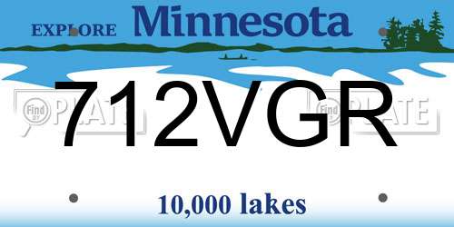 712VGR Minnesota License Plate