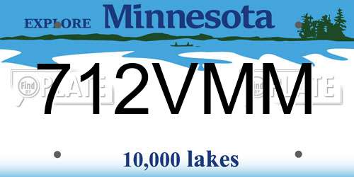 712VMM Minnesota License Plate