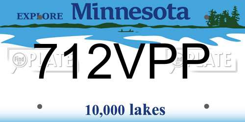 712VPP Minnesota License Plate