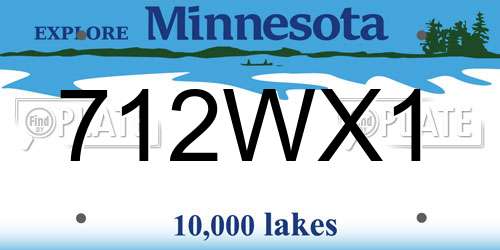 712WX1 Minnesota License Plate