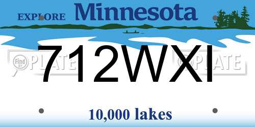 712WXI Minnesota License Plate