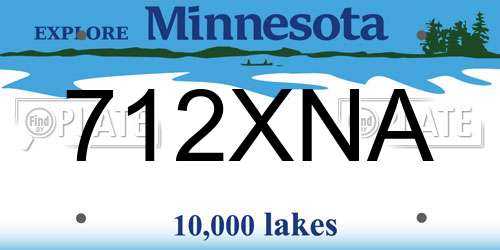 712XNA Minnesota License Plate