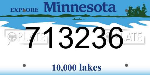 713236 Minnesota License Plate