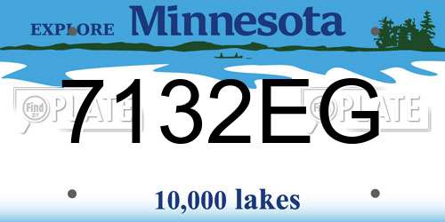 7132EG Minnesota License Plate