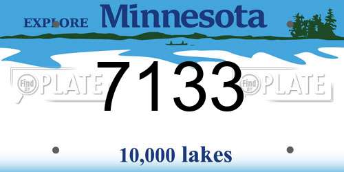 7133 Minnesota License Plate