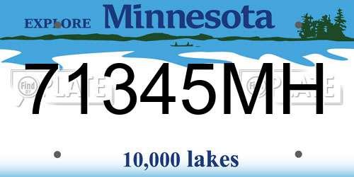 71345MH Minnesota License Plate