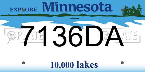 7136DA Minnesota License Plate