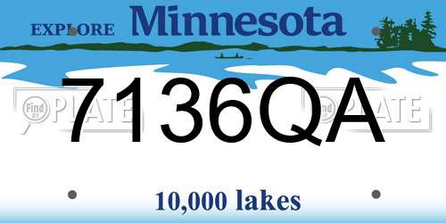 7136QA Minnesota License Plate
