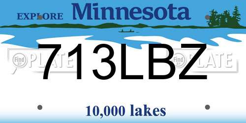 713LBZ Minnesota License Plate