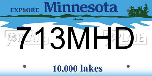 713MHD Minnesota License Plate