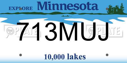 713MUJ Minnesota License Plate