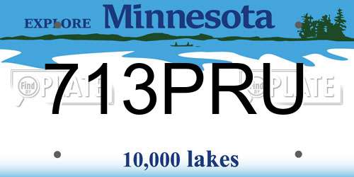 713PRU Minnesota License Plate
