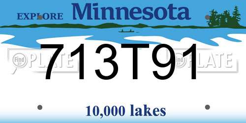 713T91 Minnesota License Plate