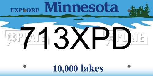 713XPD Minnesota License Plate