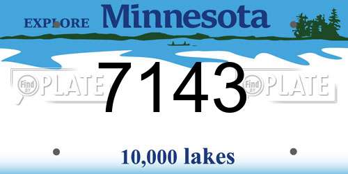 7143 Minnesota License Plate