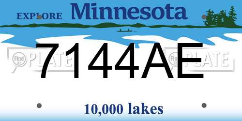 7144AE Minnesota License Plate