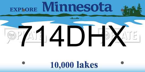 714DHX Minnesota License Plate