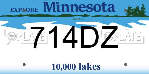 714DZ Minnesota License Plate