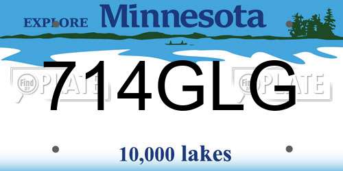 714GLG Minnesota License Plate