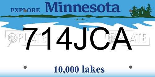 714JCA Minnesota License Plate