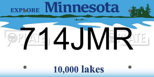 714JMR Minnesota License Plate