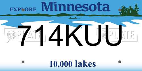 714KUU Minnesota License Plate