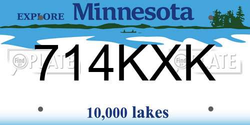 714KXK Minnesota License Plate