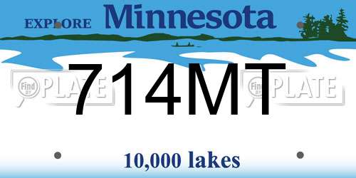 714MT Minnesota License Plate