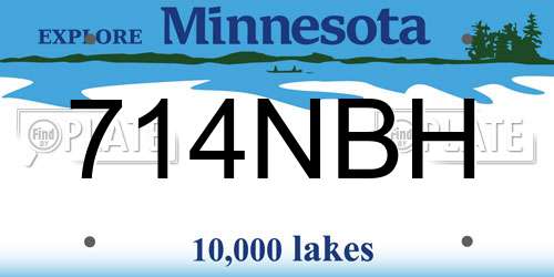 714NBH Minnesota License Plate