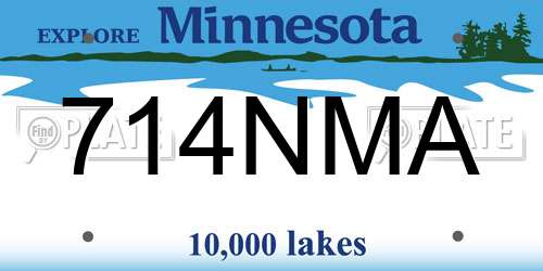714NMA Minnesota License Plate