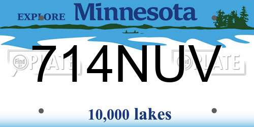 714NUV Minnesota License Plate