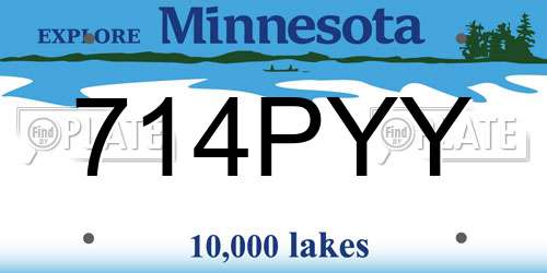 714PYY Minnesota License Plate