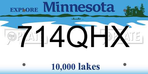 714QHX Minnesota License Plate